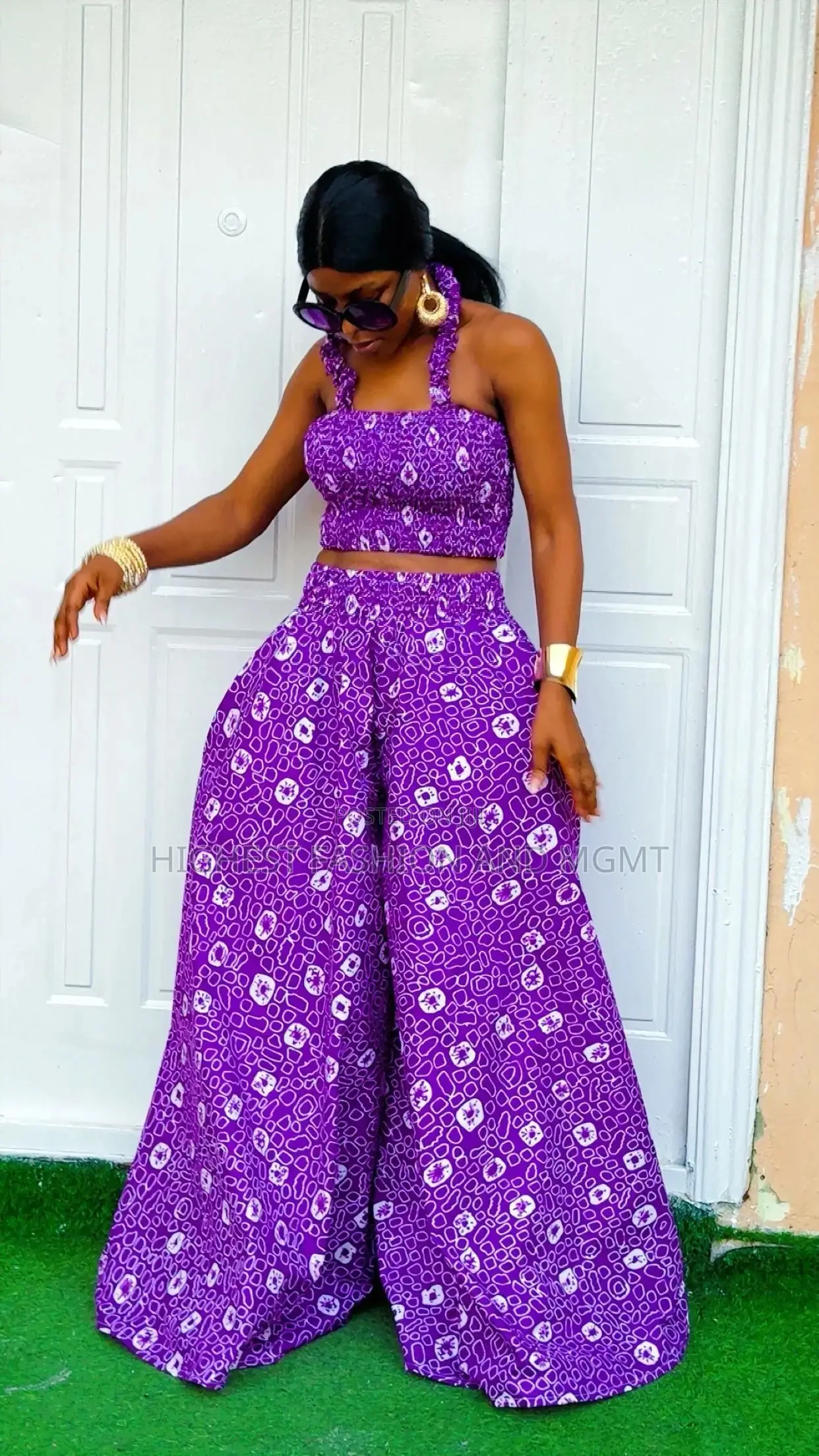 Backless Crop Top With Palazzo Trouser - Style 603
