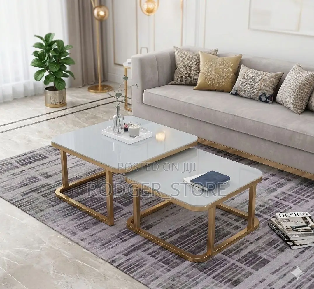 Real Marble Square Twin Center Table 70cm × 60cm