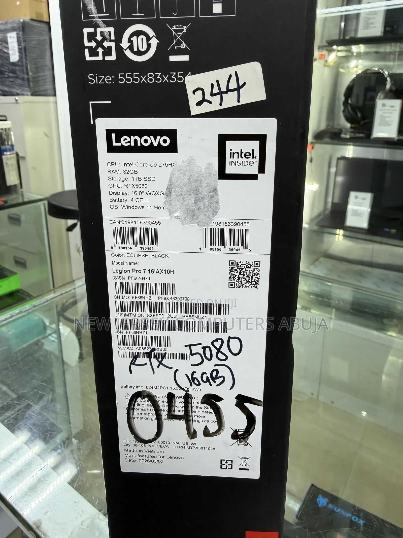 New Laptop Lenovo Legion Pro 7 32GB Intel Core Ultra 9 SSD 1T