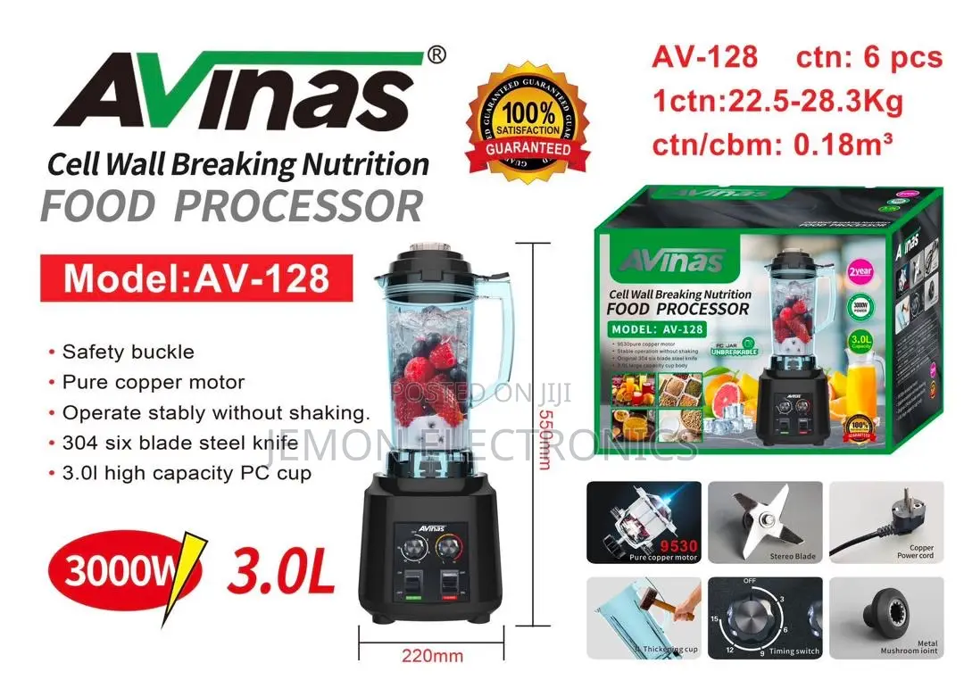 Avinas Av-128 3.0l Food Processor Blender 300w Multi-Purpose Kitchen M