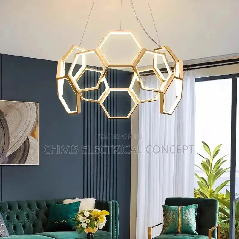 Postmodern Stainless Steel Chandelier Living Room Light Luxury 650mm