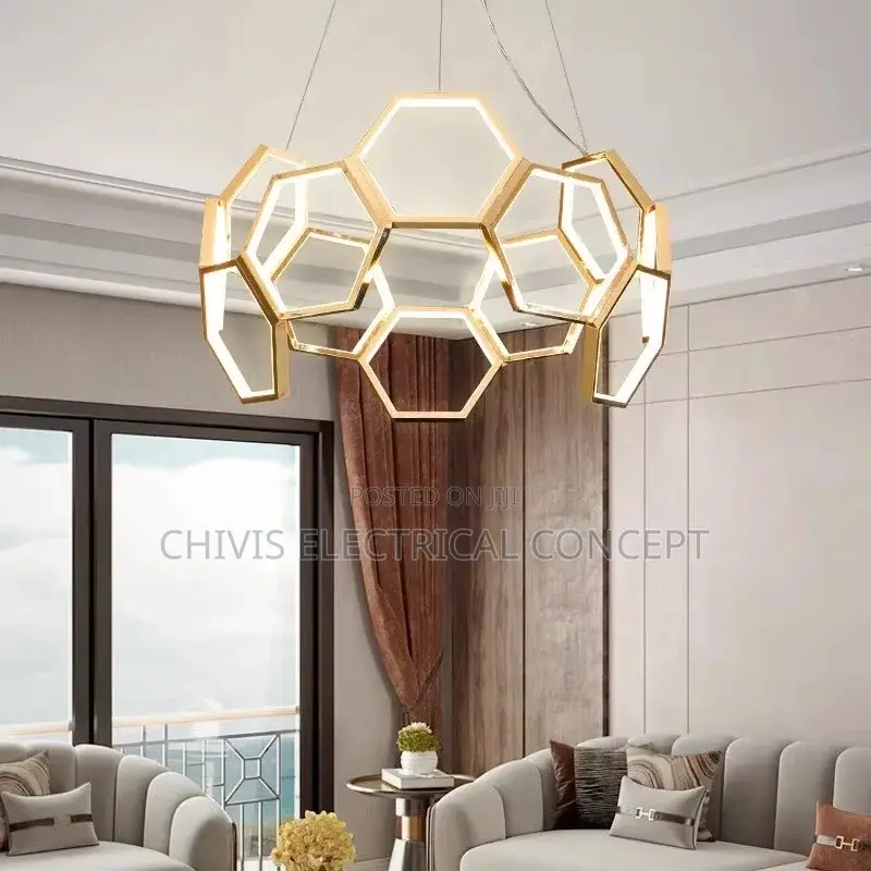 Postmodern Stainless Steel Chandelier Living Room Light Luxury 650mm