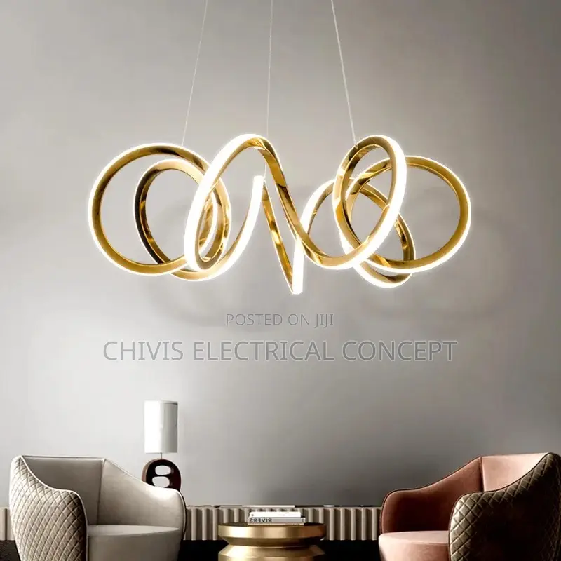 Stainless Steel Chandelier Light Luxury Living Room