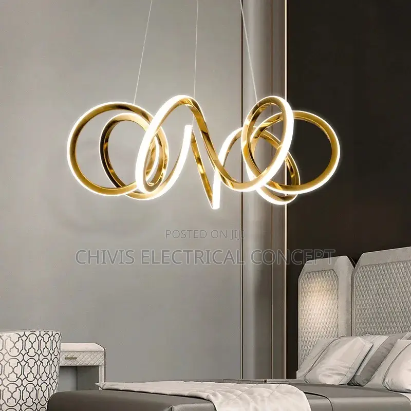 Stainless Steel Chandelier Light Luxury Living Room