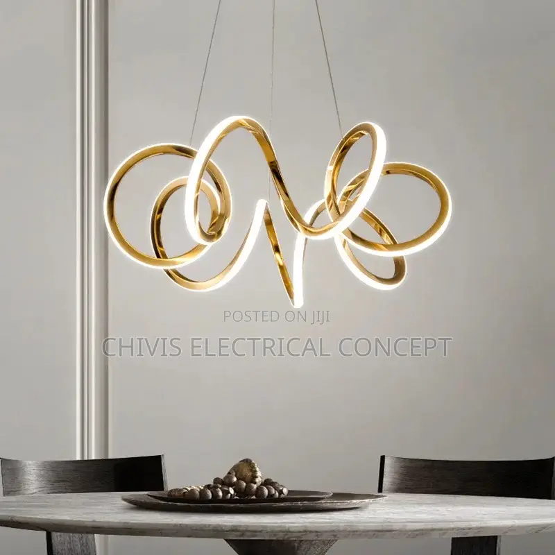 Stainless Steel Chandelier Light Luxury Living Room