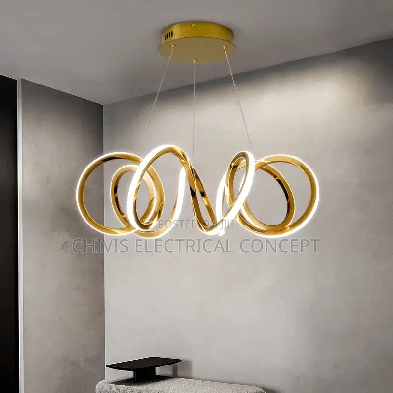 Stainless Steel Chandelier Light Luxury Living Room