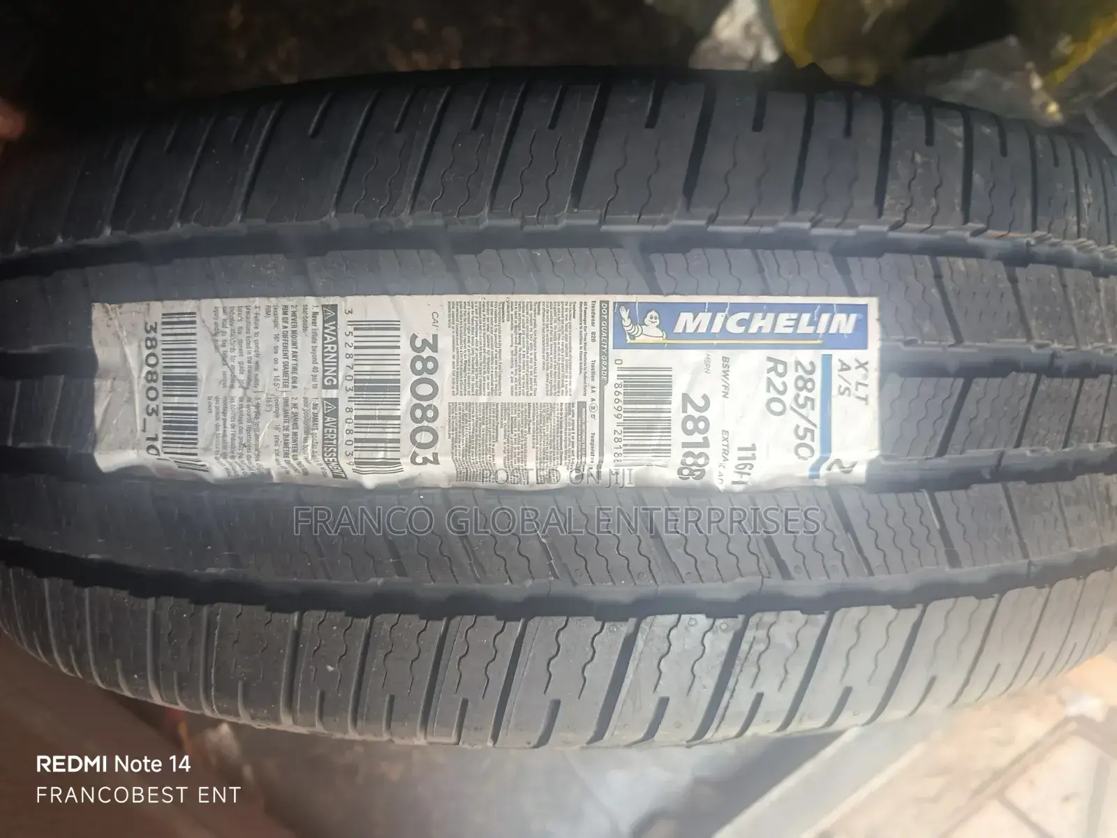 285/50r20 Michelin Premium Tire