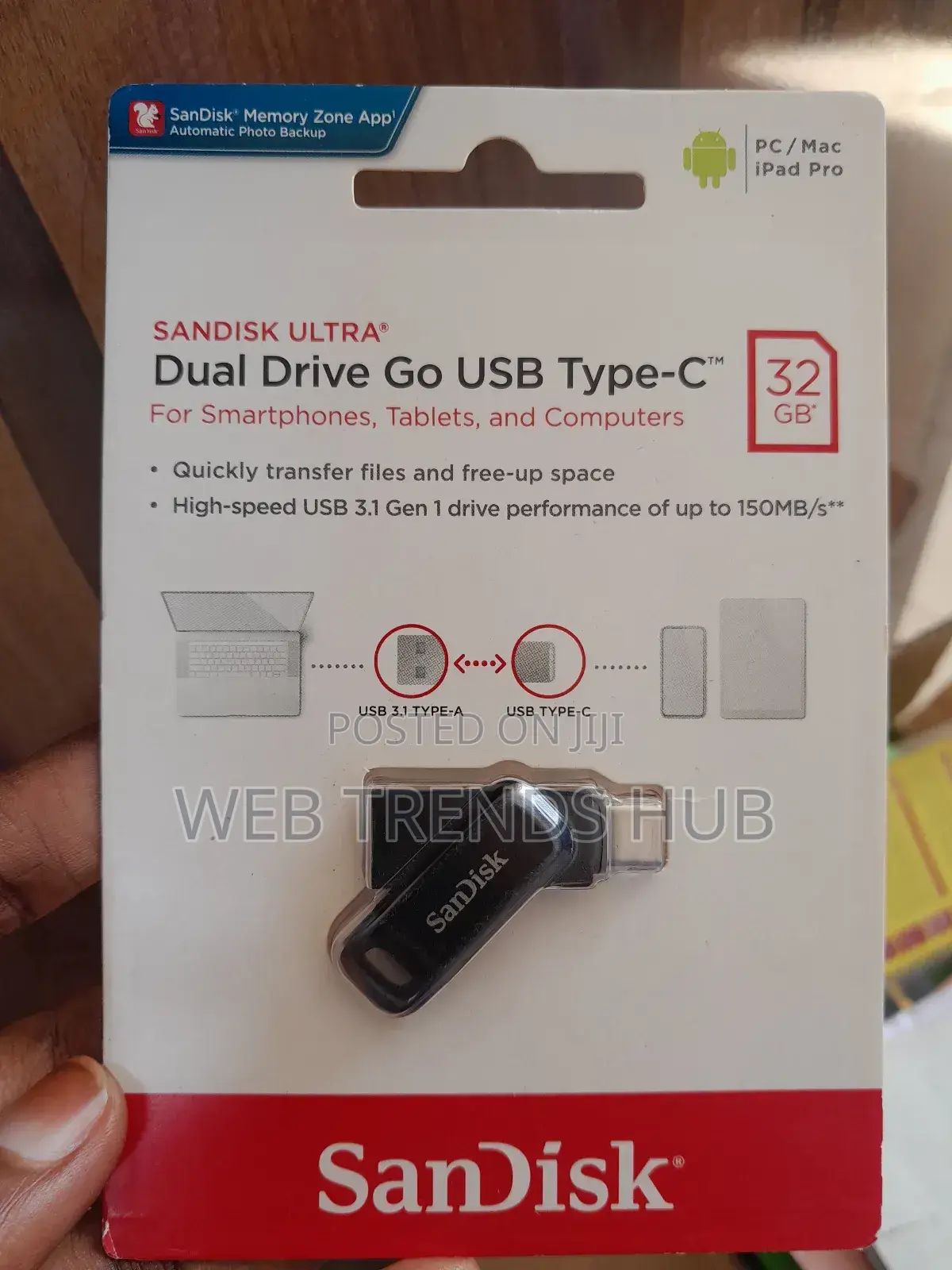 Original Sandisk 32gb Type-c Otg Flash Drive (Ultra Dual Drive Go)