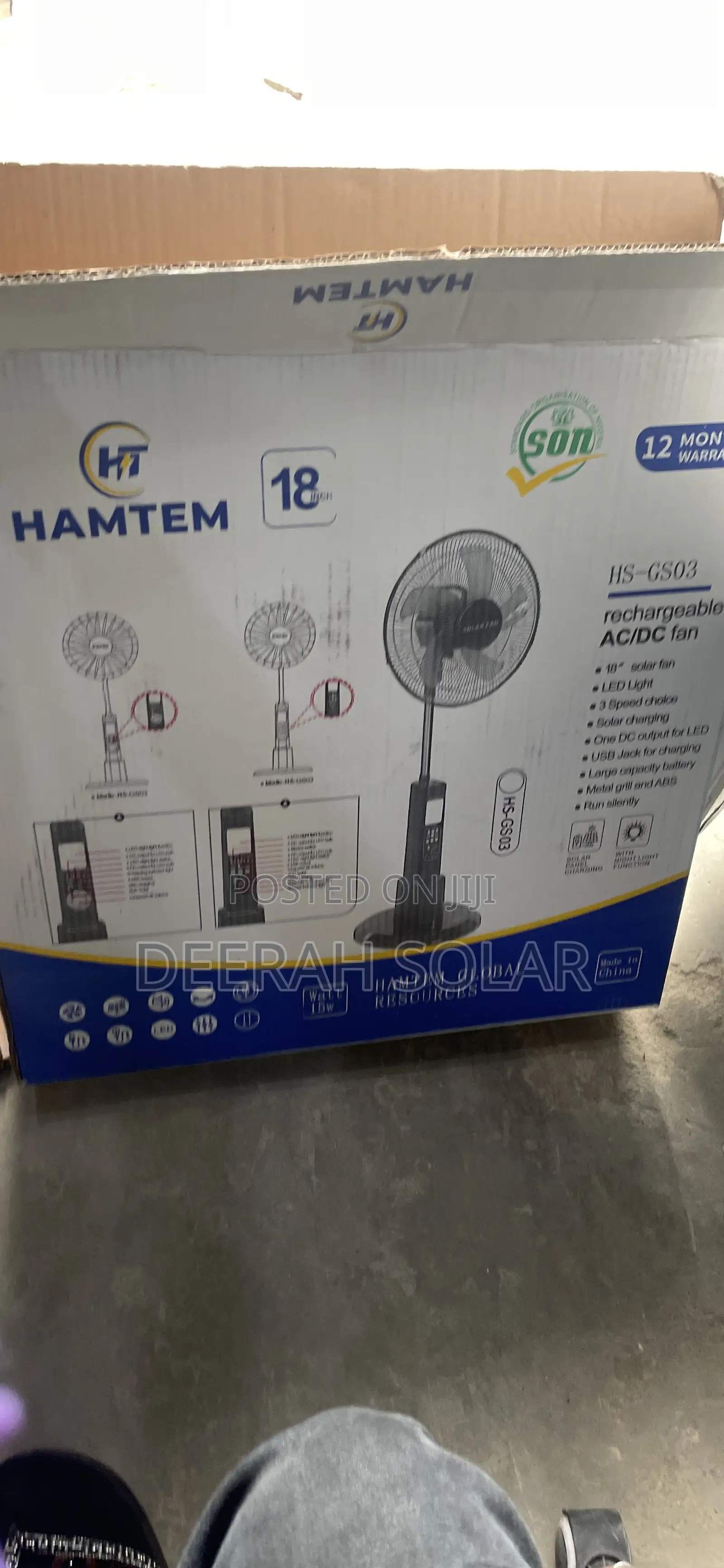 Hamtem 18inches Solar Fan