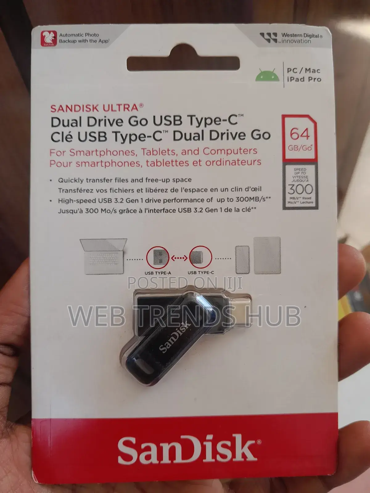 Original Sandisk 64gb Type-c Otg Flash Drive (Ultra Dual Drive Go)