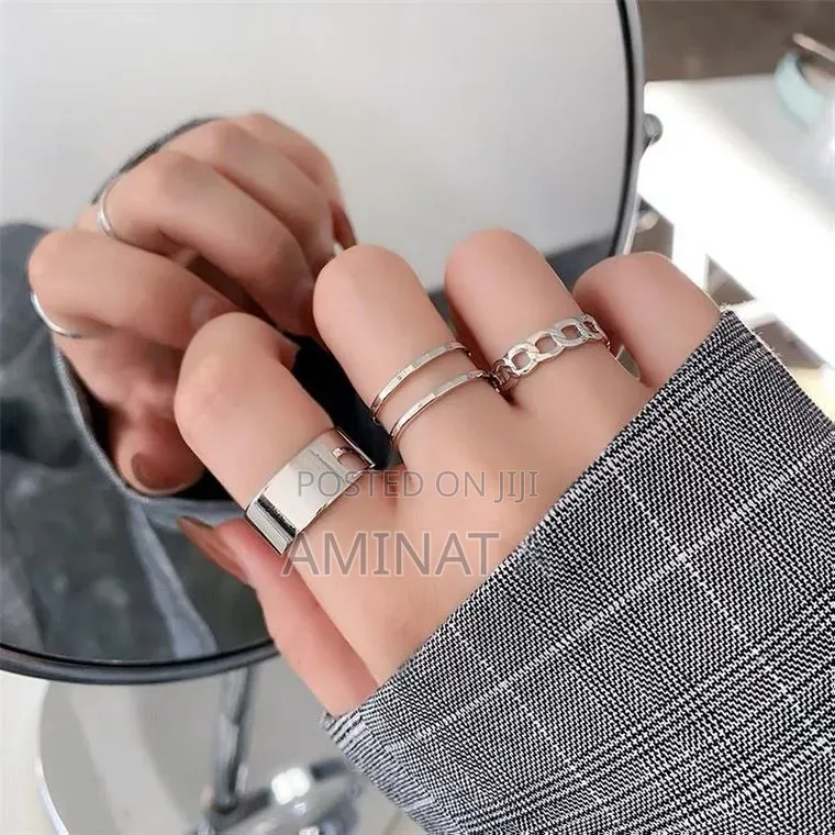 3 Unique Knuckle Rings (Silver, Black)