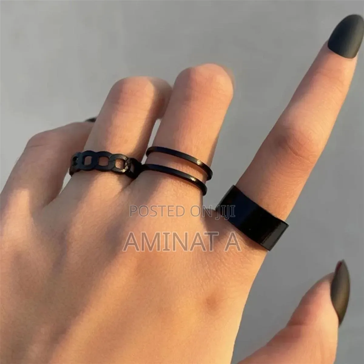 3 Unique Knuckle Rings (Silver, Black)