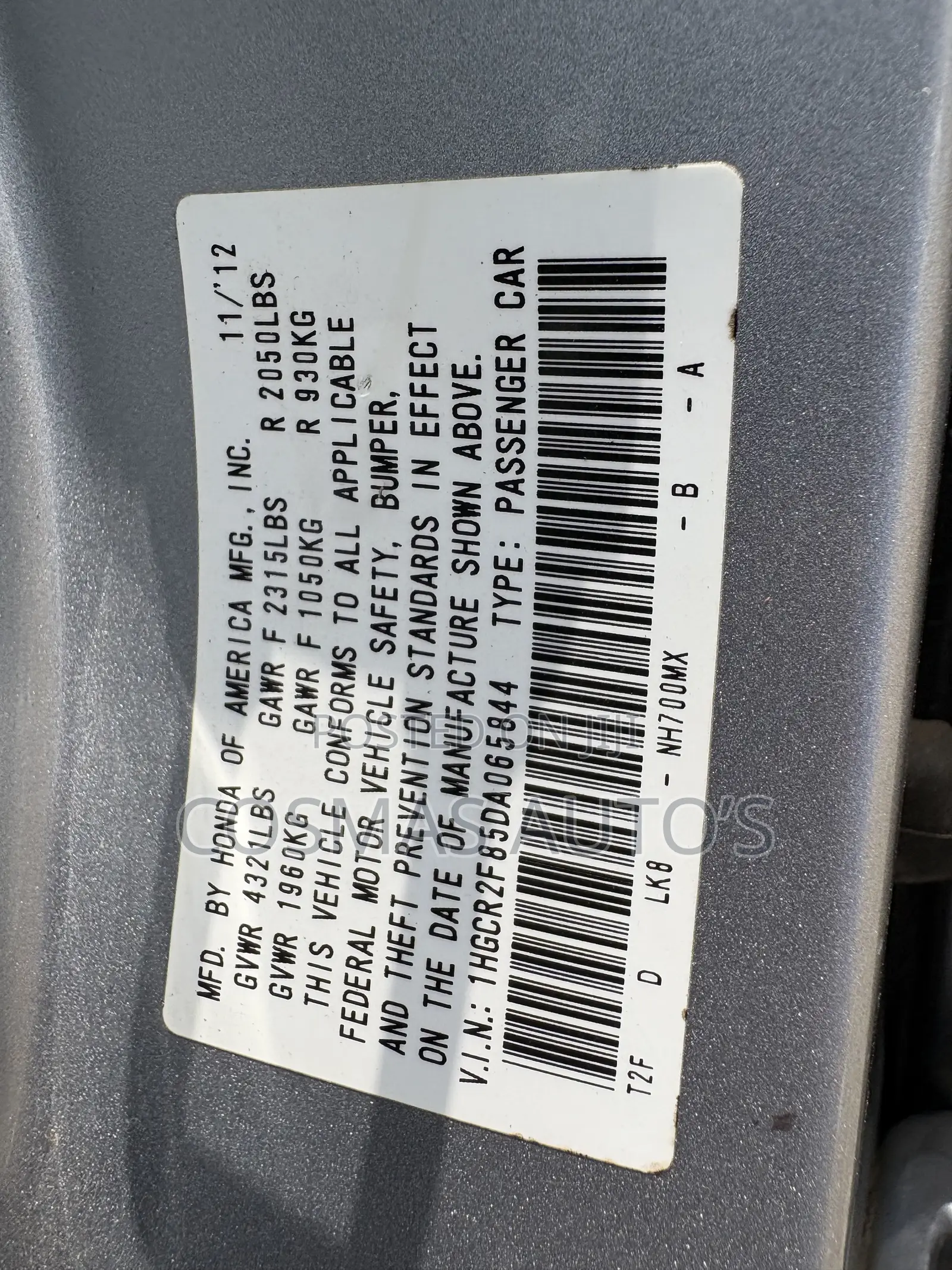 Honda Accord 2013 Silver