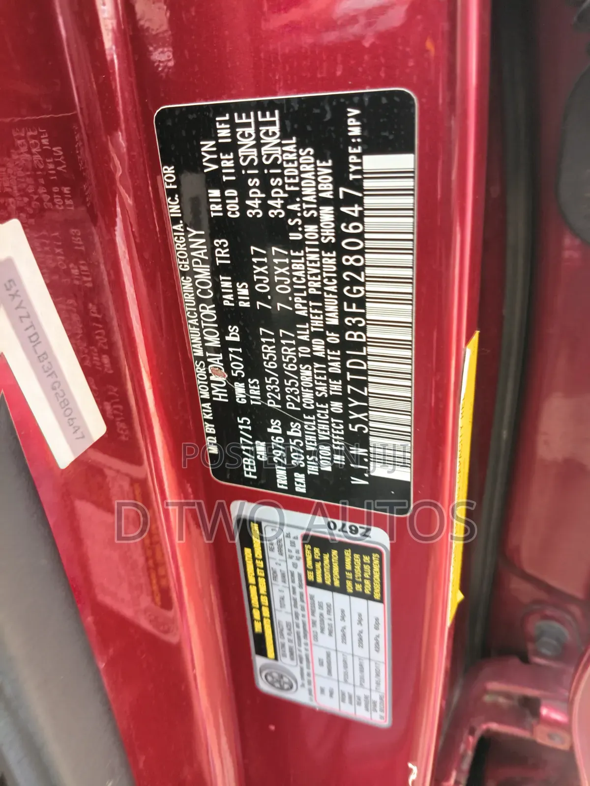 Hyundai Santa Fe SE FWD 2016 Red