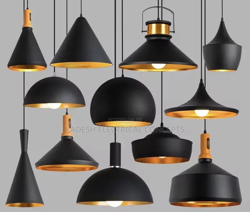 Nordic Retro Industrial Black Ceiling Pendant Lamp for Restaurant