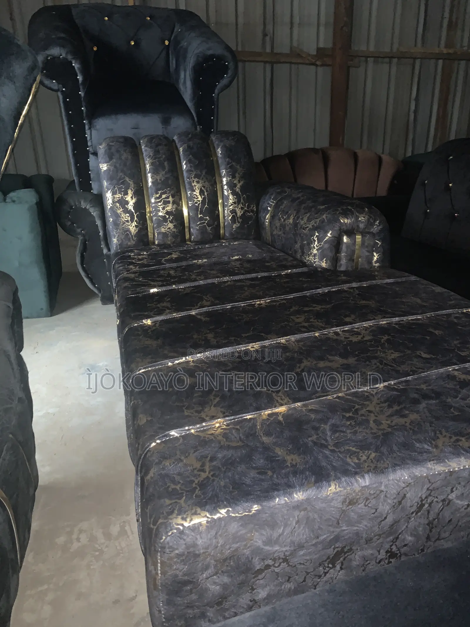 Damask Pattern Full Set With Lshape + Single Seater