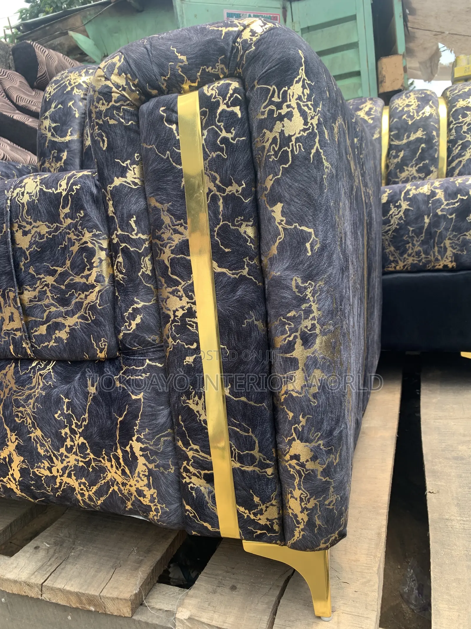 Damask Pattern Full Set With Lshape + Single Seater