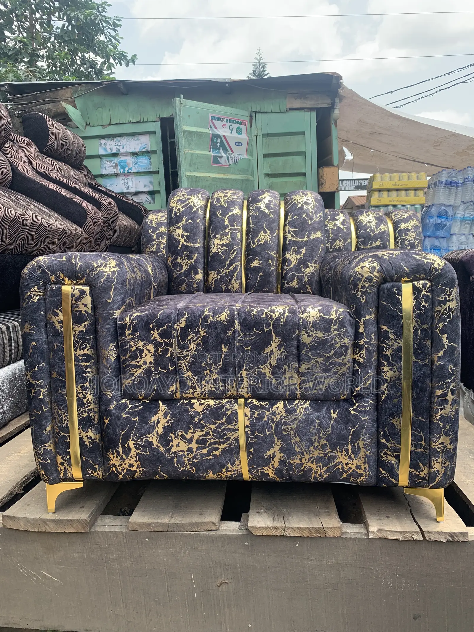 Damask Pattern Full Set With Lshape + Single Seater