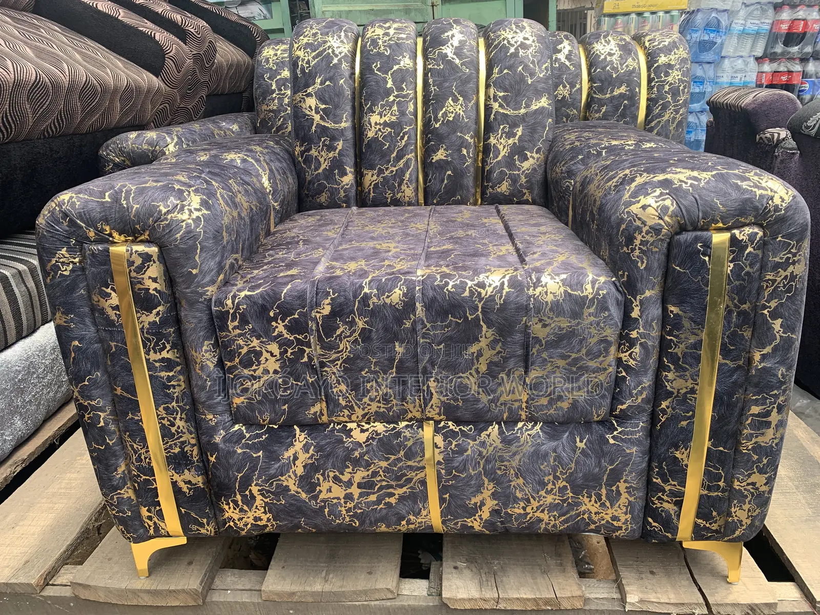 Damask Pattern Full Set With Lshape + Single Seater