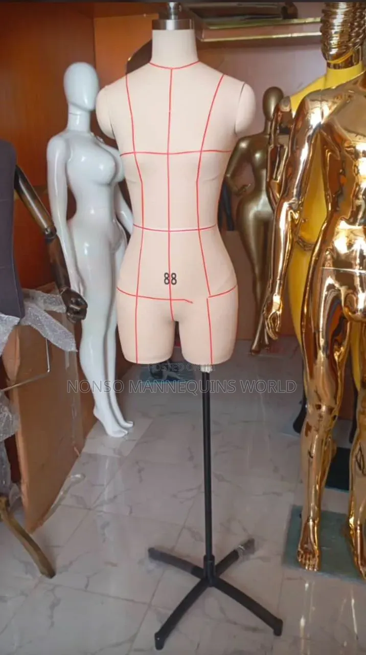 Fully Pinnable Imported Dress Form With Red Lines