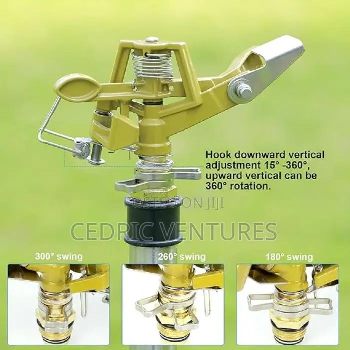 Garden Irrigation Zinc Alloy 360 Nozzle Tripod Set Sprinkler