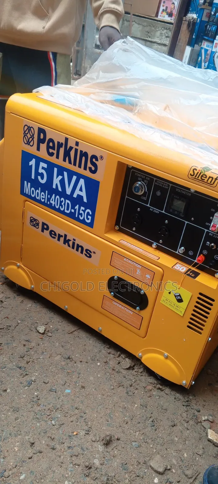 Original Perkins Soundproof Generator Diesel 100% Copper Coin 15 Kva