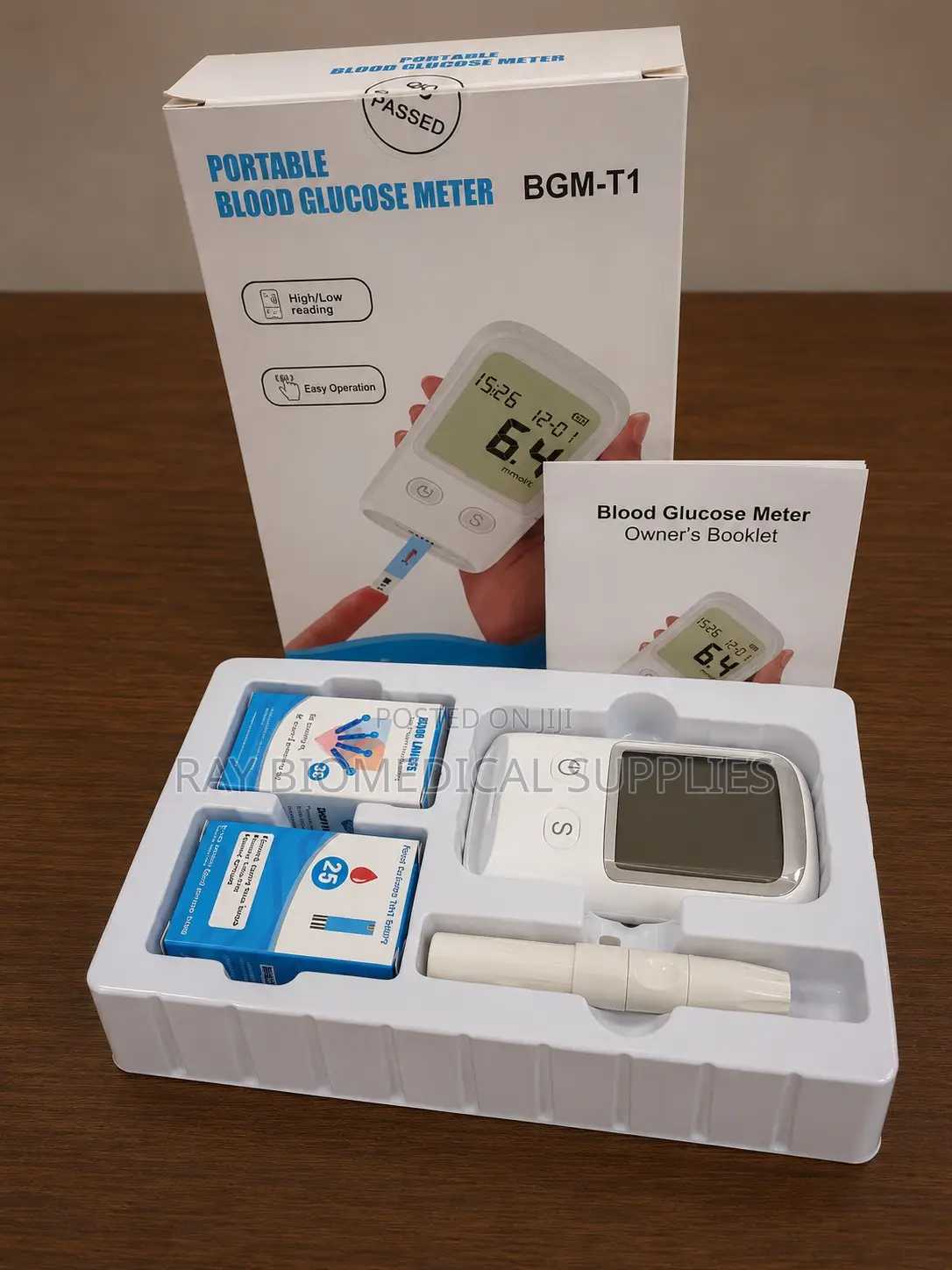 Blood Glucometer LCD Digital Display Blood and Test Strips