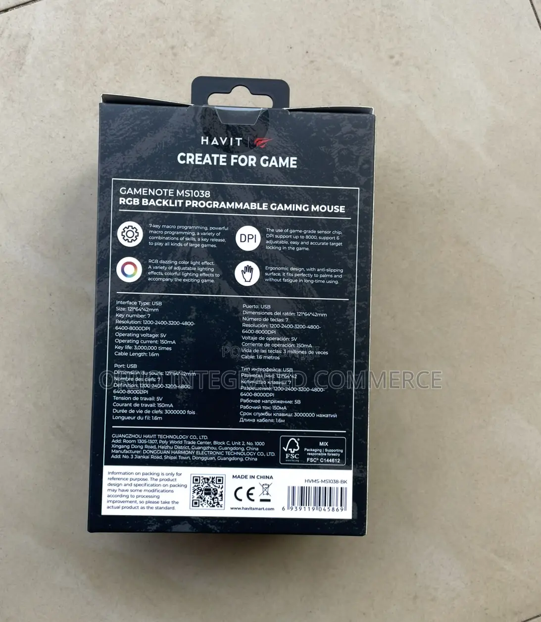 Gamenote Ms1038 RGB Backlit Programmable Gaming Mouse
