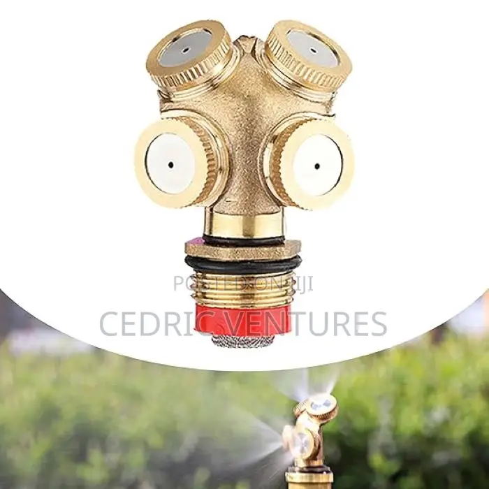 Brass Spray Nozzle 1/2" Male 4-Holes Garden Sprinklers Mister Head