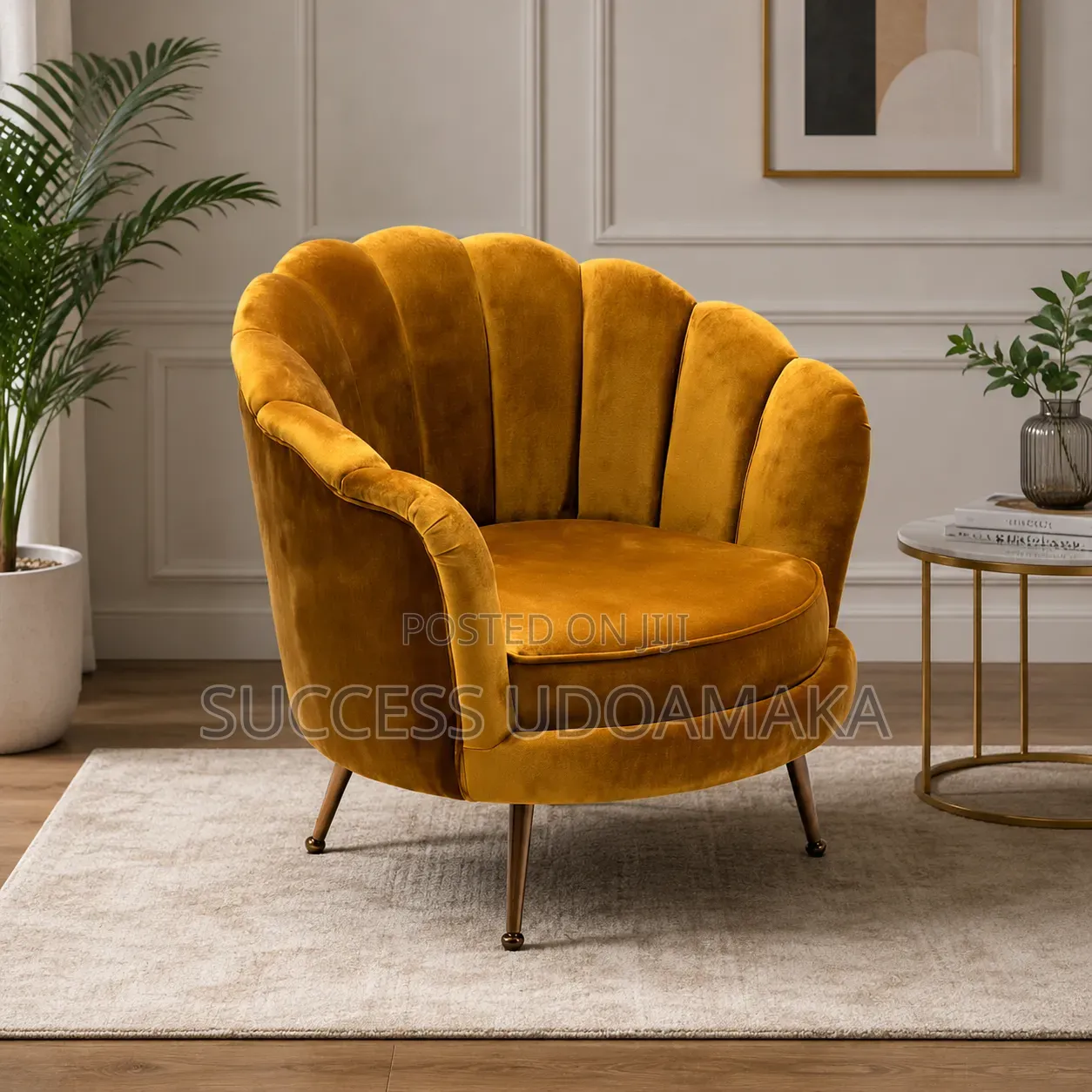 1 Seater Orange Color Sofa