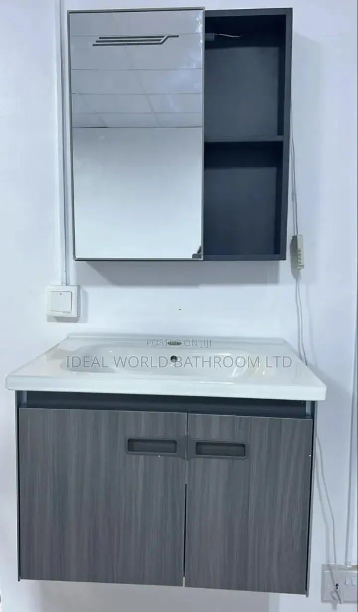 Complete Set Cabinet Wash Hand Basin Black