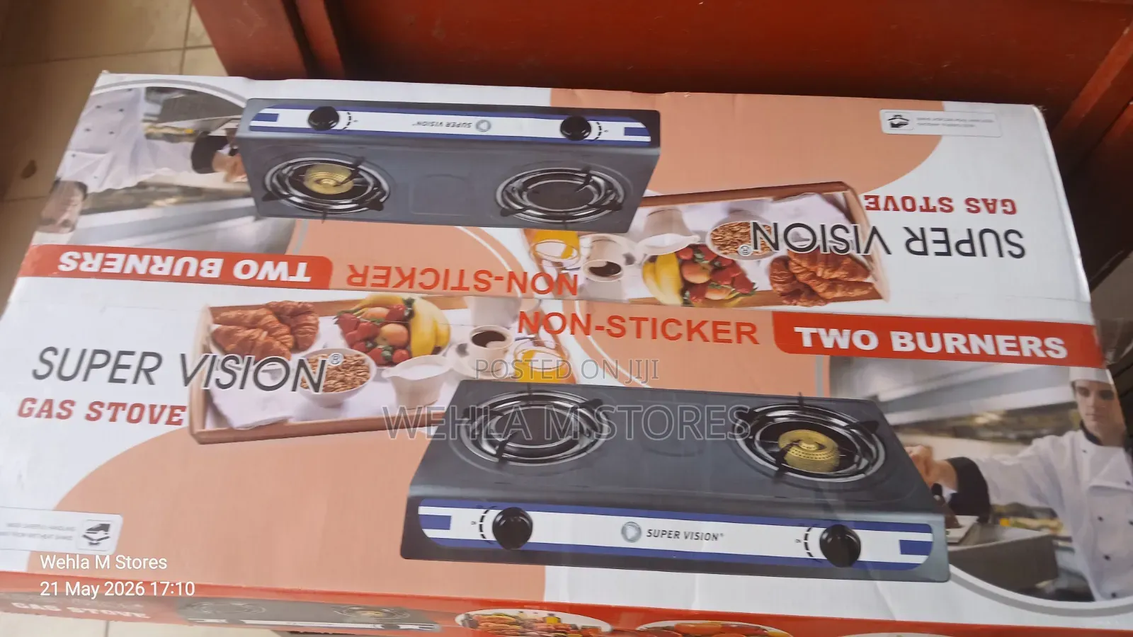 Super Vision Nonstick Gas Cooker - 2 Burner