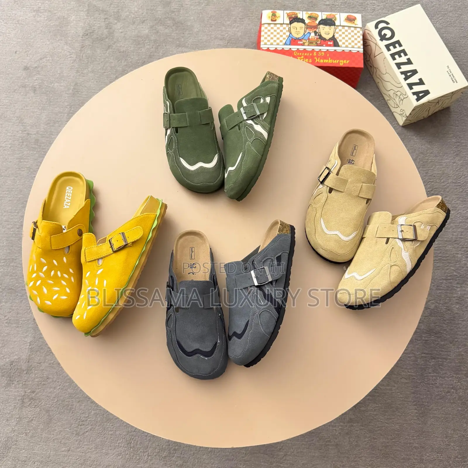 Queezaza Trendy Men Luxury Suede Slides–Comfortable, Durable Stylish