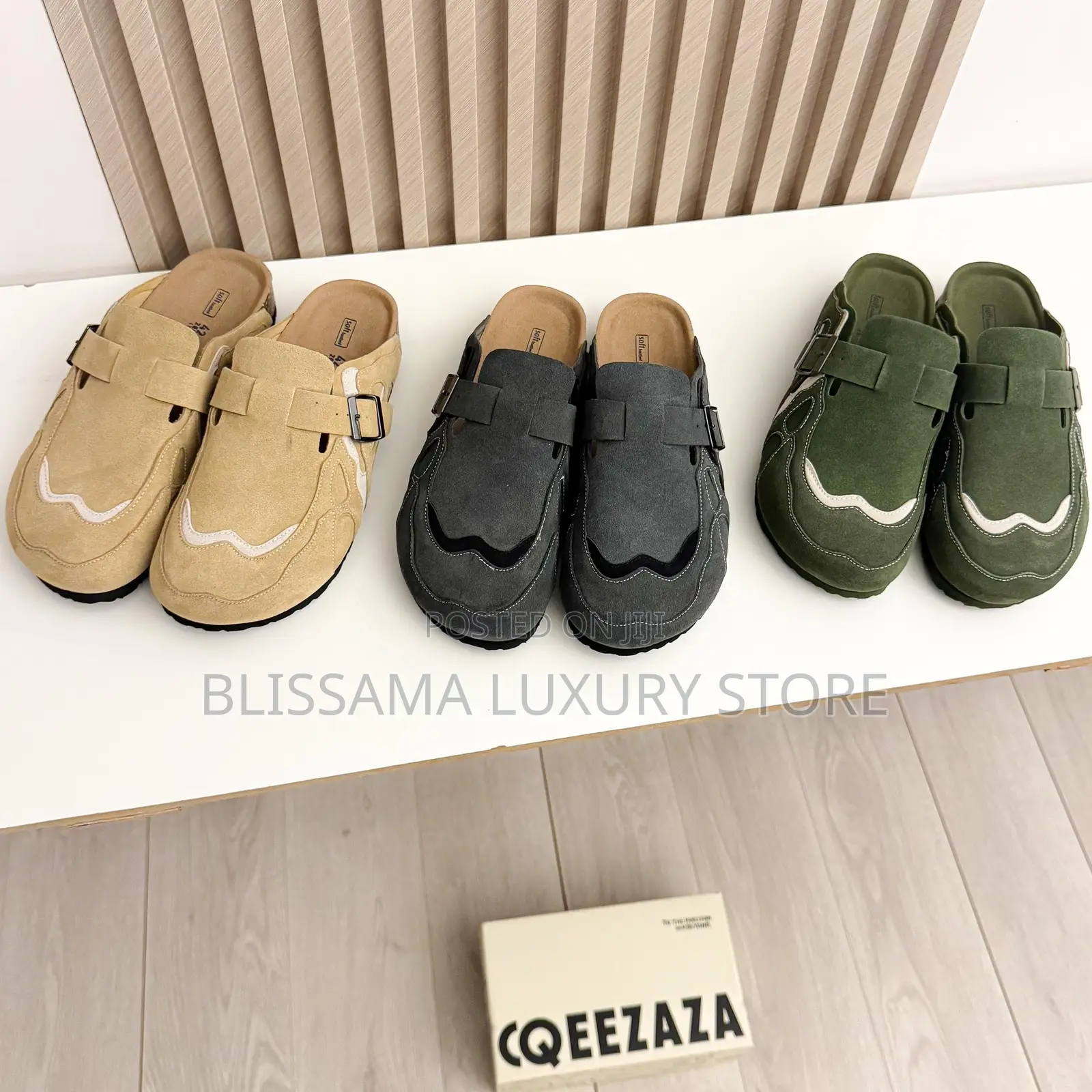 Queezaza Trendy Men Luxury Suede Slides–Comfortable, Durable Stylish