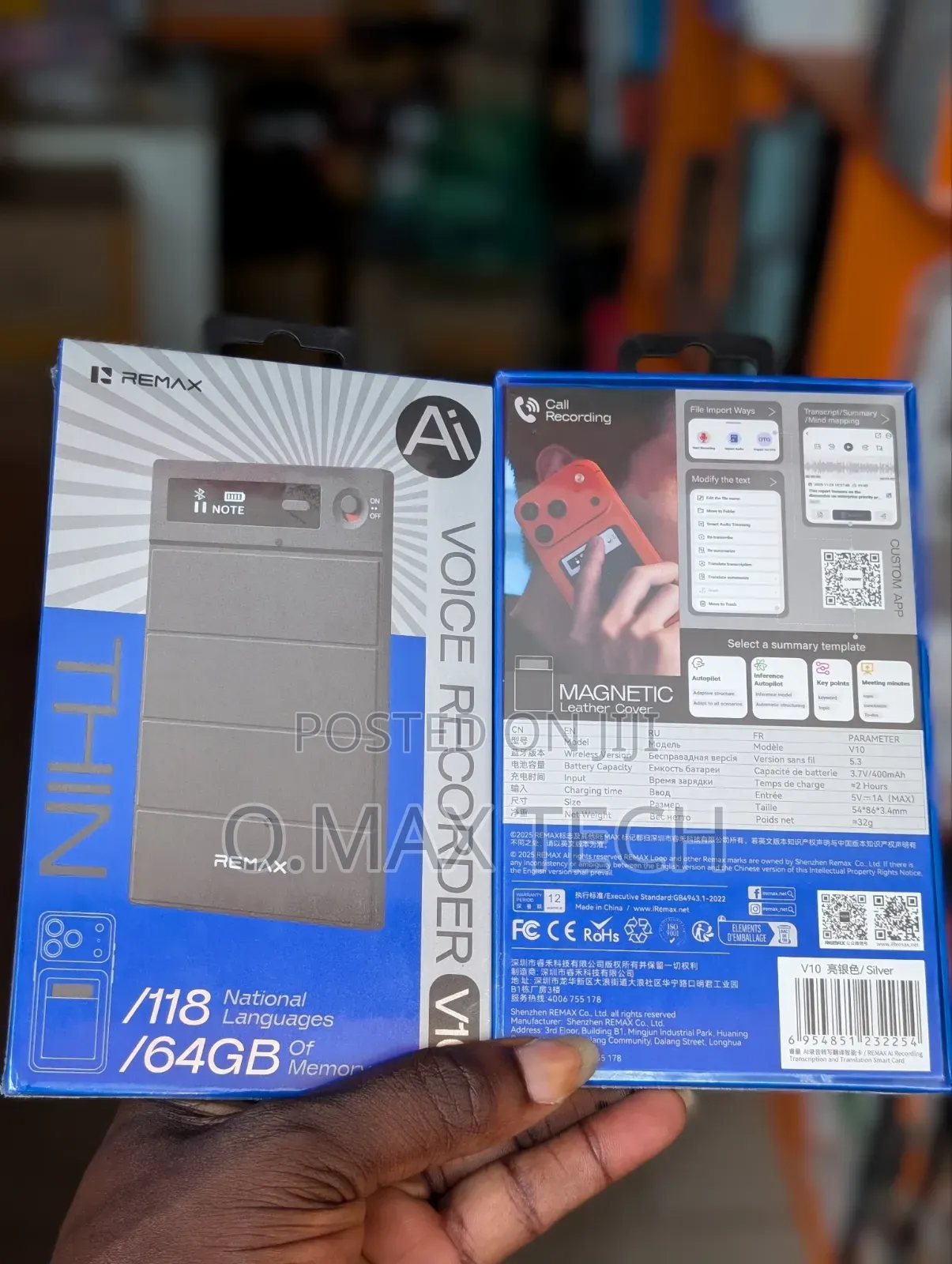 Remax V10 Ultra-Thin Ai Voice Recorder and Translator