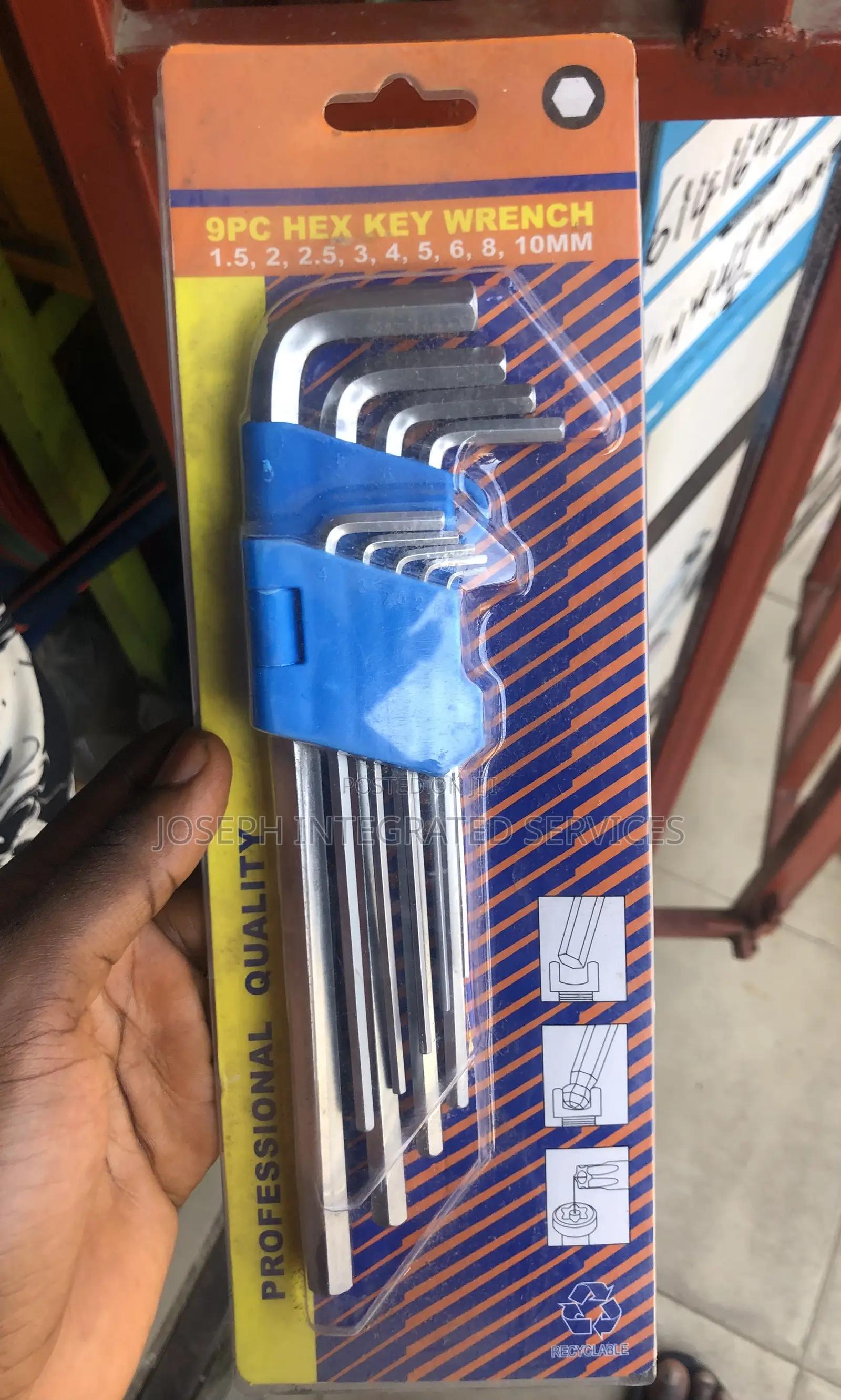 9-Piece Metric Hex Key Wrench Set