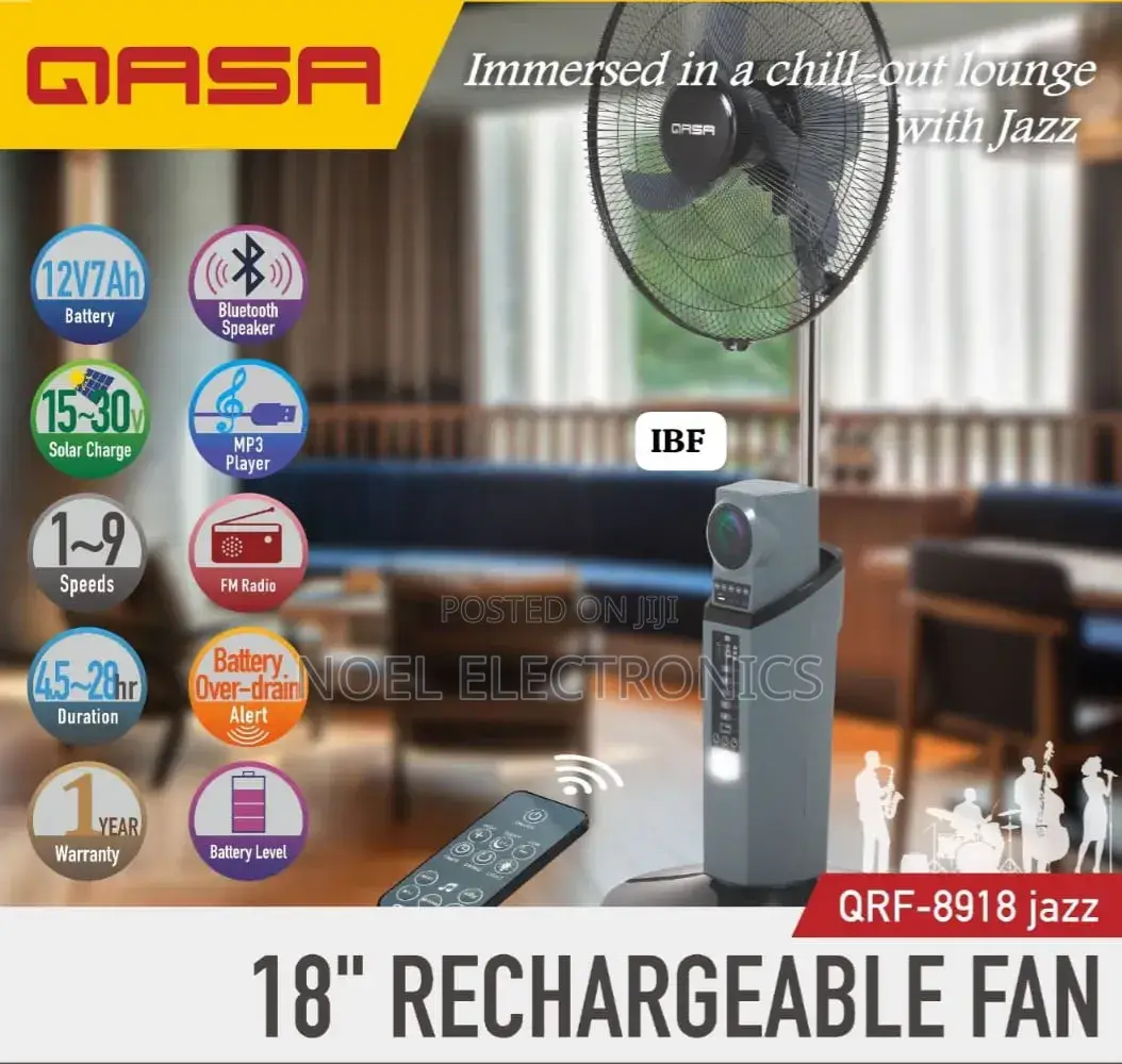 Qasa QRF-8918 Jazz Rechargeable Fan