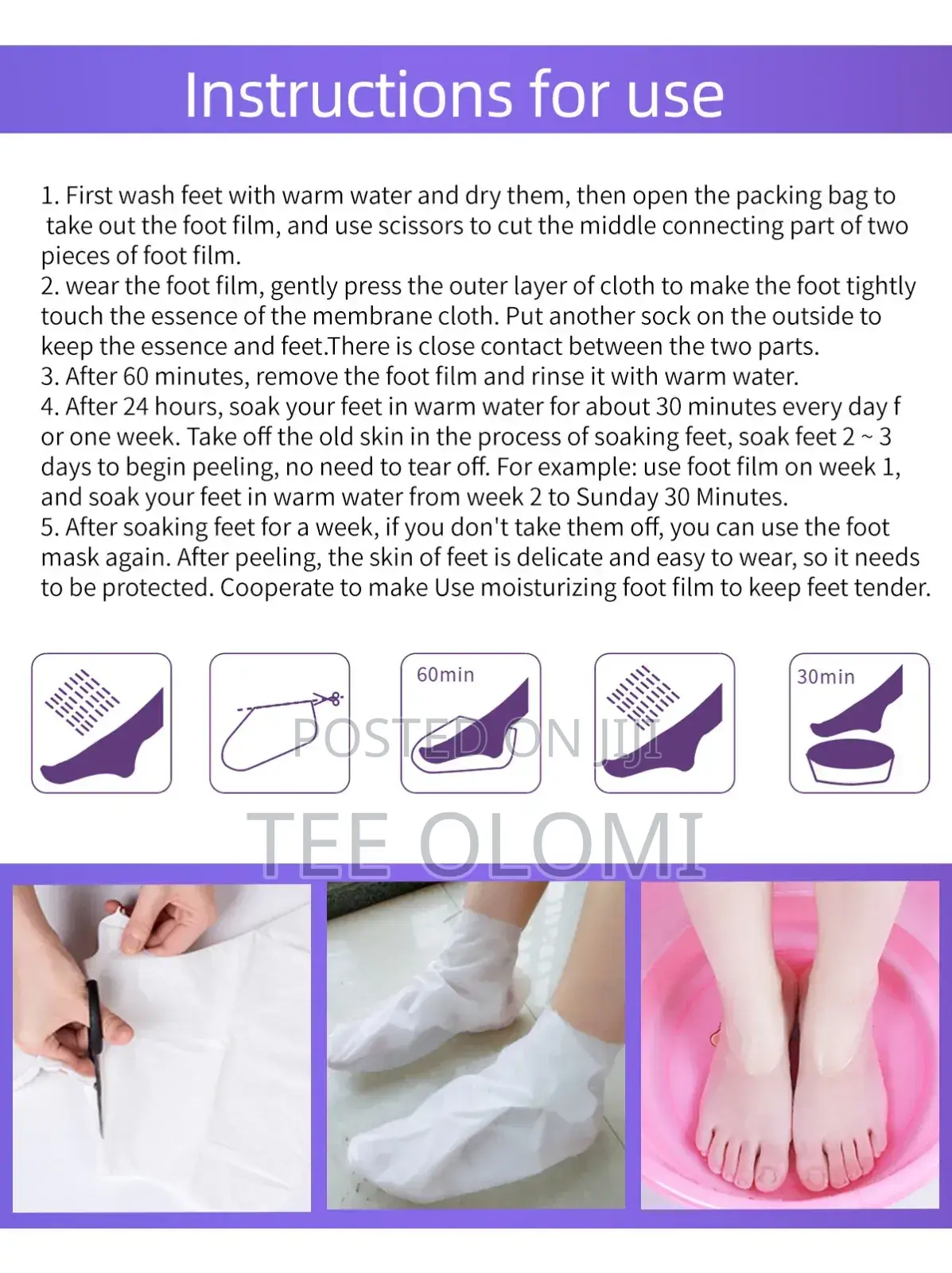 Peeling, Exfoliating Foot Mask, 2 PC's