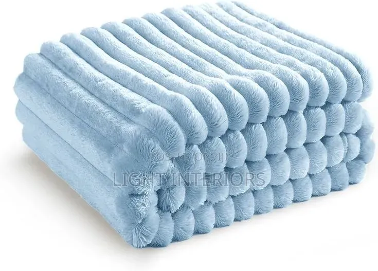 Luxury Fur Rabbit Blanket for Bed and Couch