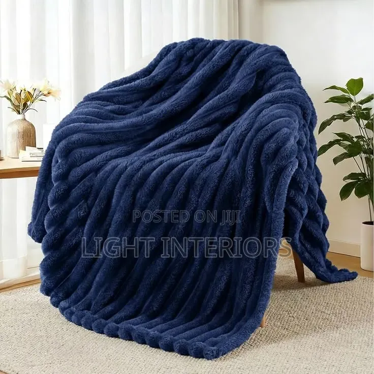 Luxury Fur Rabbit Blanket for Bed and Couch