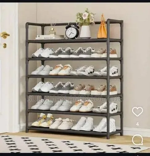 6layers Shoe Rack Plain Black