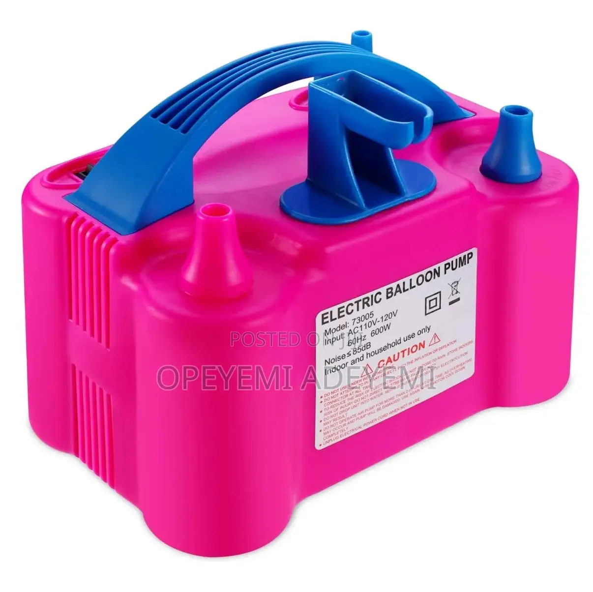 Pink Electric Balloon Pump
