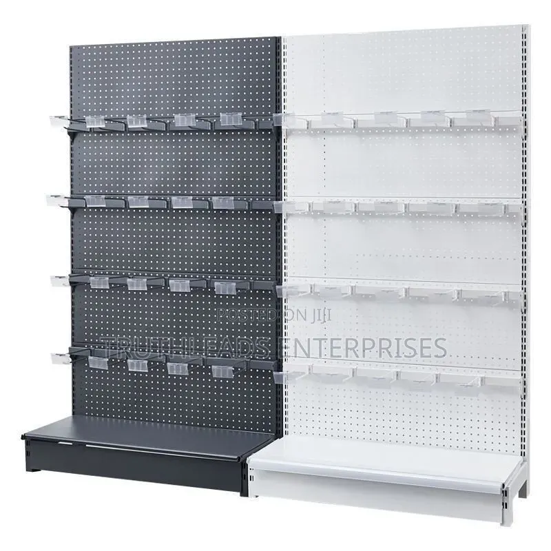 Supermarket Shelve With Strong Hanging Hooks and Beams.