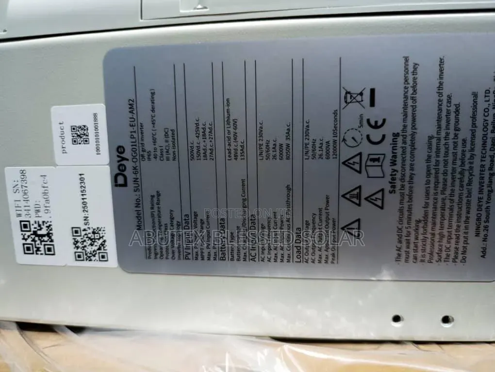 6kva 48v Deye Hybrid Inverter