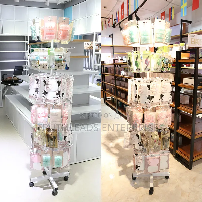 7 Tier Rotating Rack for Store Display Shelves.