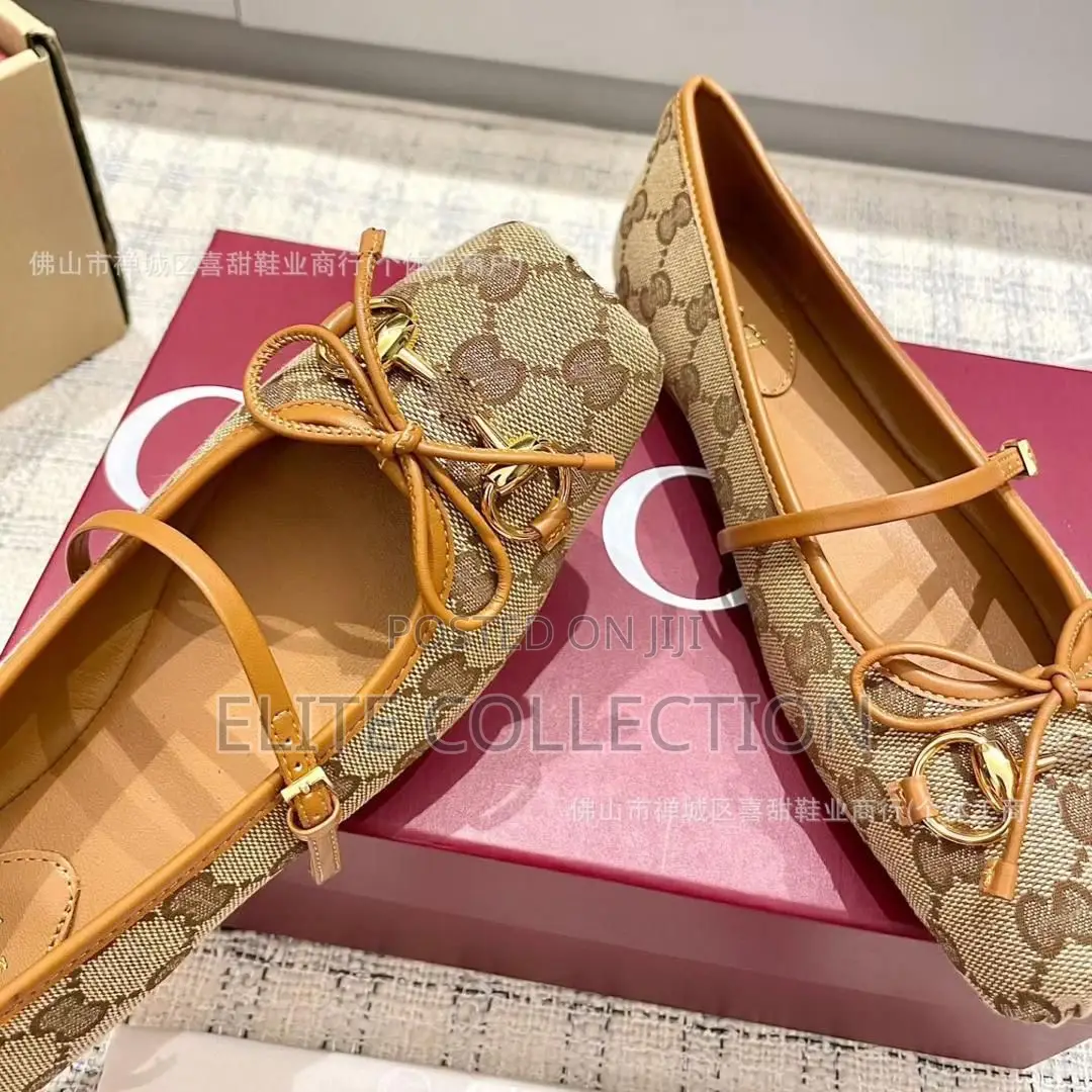 Luxury Gucci Ballerina Flat*Brown and Burgundy Fully Boxed Size:37-42