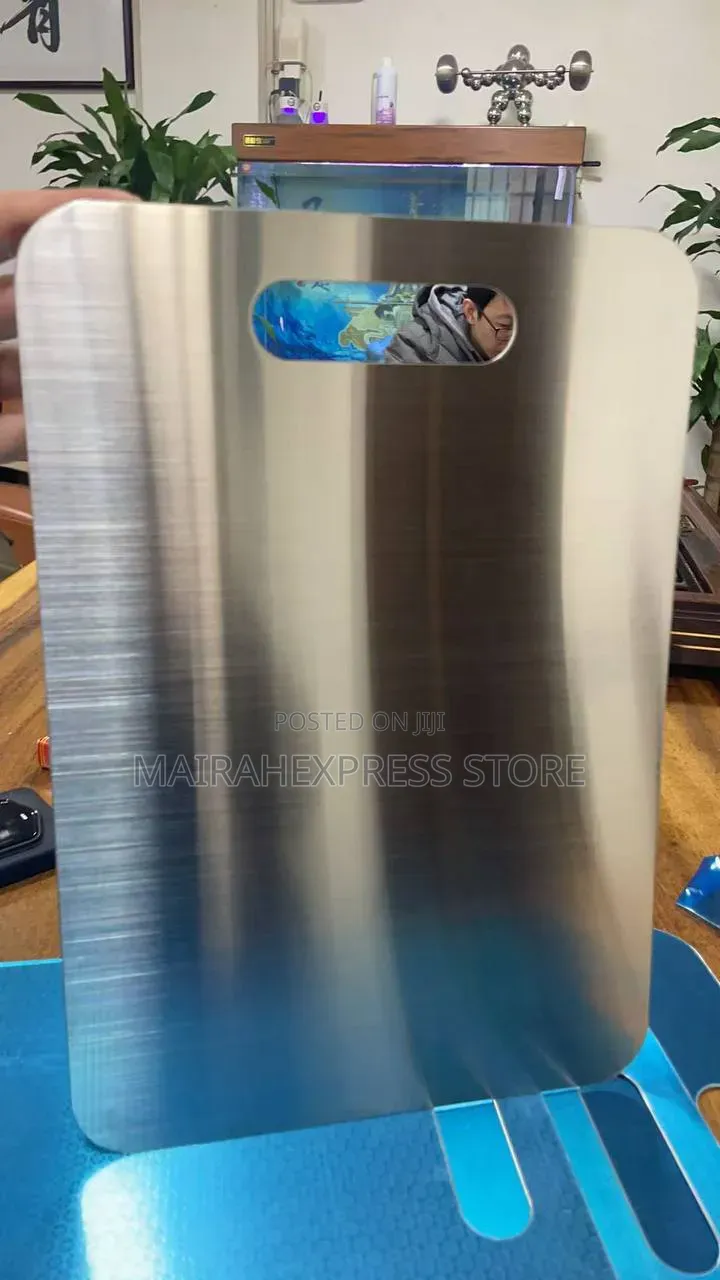 Double Sided Stainless Steel Chopping Board. (28x39cm 30x46cm) T2m7