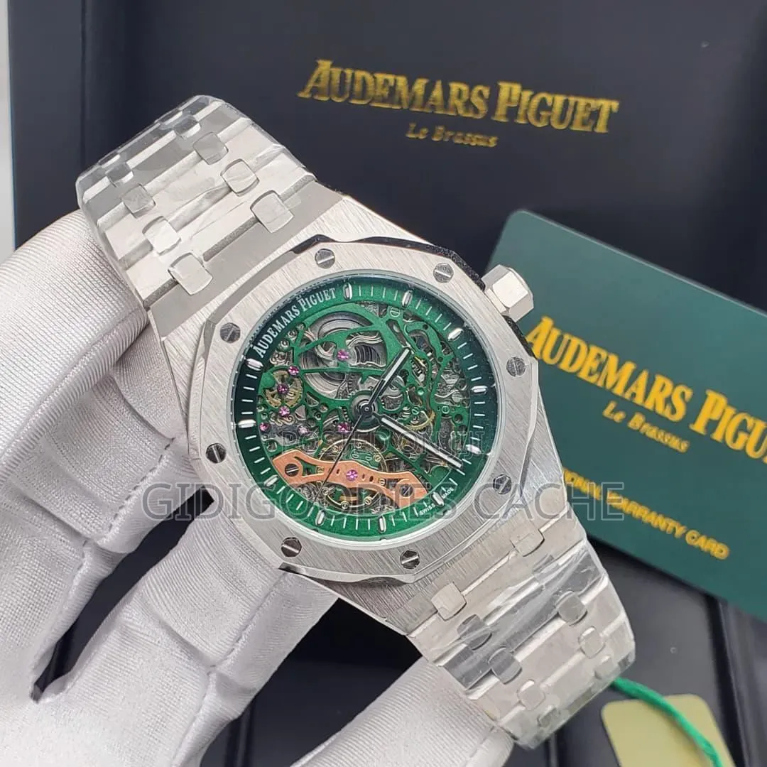 Rose Gold Skeleton Audemars Automatic Luxury Watch