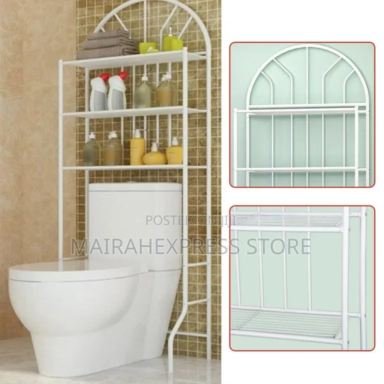 3-Tier Over-the-Toilet Storage Rack and Bathroom Organizer. Ts