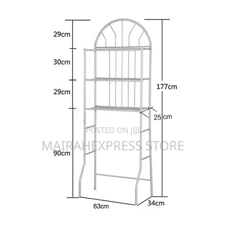 3-Tier Over-the-Toilet Storage Rack and Bathroom Organizer. Ts